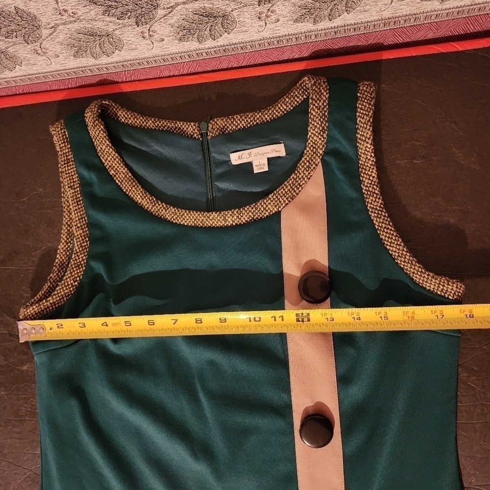 M.F. Designer Paris Colorblock Dress Zip Back Size L Vintage (see all pictures) - Picture 12 of 12